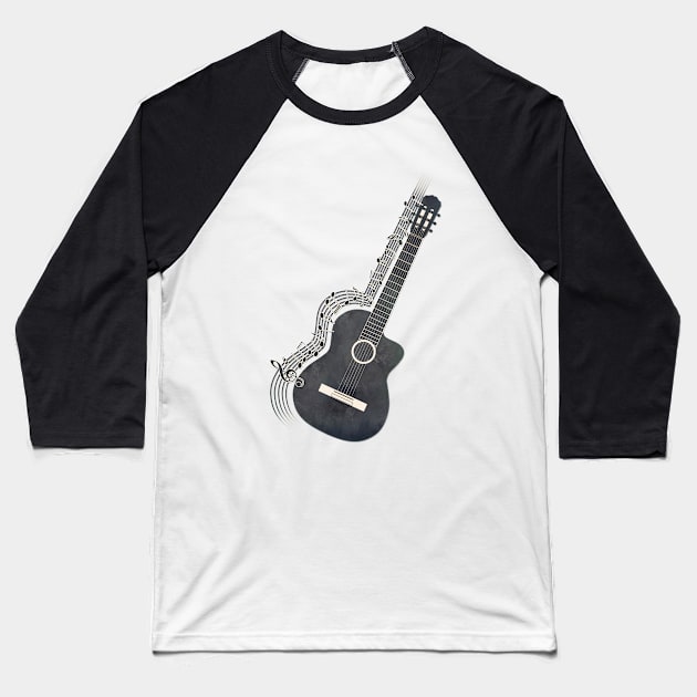 Guitar - Music Collection Baseball T-Shirt by GosiaOwczarz